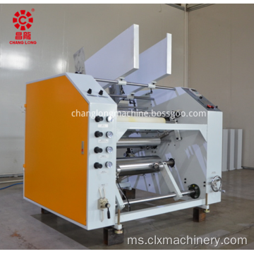 Slitter rewinder filem regangan separa automatik